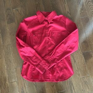 Vintage Express Stretch Red Blouse - Size 9/10- Excellent Condition